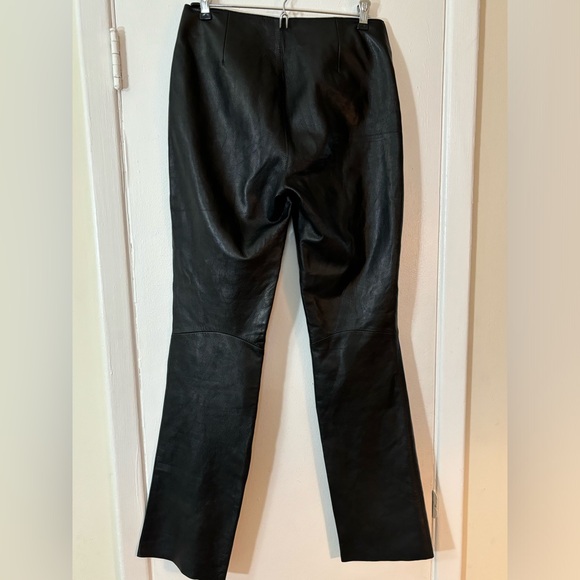 DKNY Black Leather Pants, Straight Legs, Zipper Front,Fully Lined.Woman’s Size 6 - Picture 8 of 12